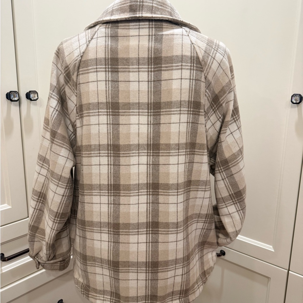 Plaid Flannel Button-Up Jacket Small - image 4